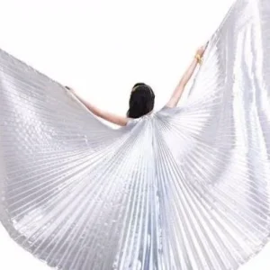 Wings Ísis Prateadas para Dança do Ventre Tamanho Adulto