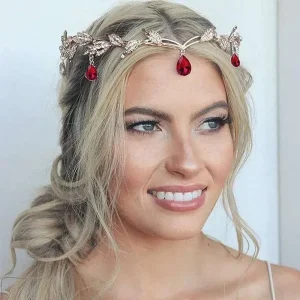Tiara de Noiva Vermelha com Cristais Swarovski