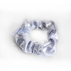 Scrunchie Prateado Brilhante