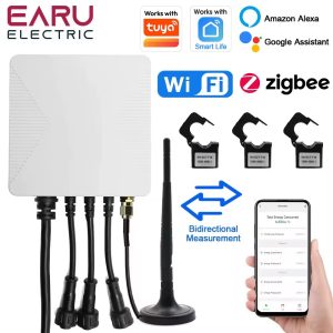 Medidor de Energia Tuya Wi-Fi 80A Bidirecional Trifásico com Pinça – Branco