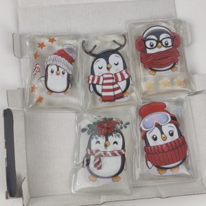 Conjunto de Bolsas Térmicas Reutilizáveis Com Padrão Natalício