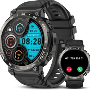(1.52″) Smartwatch Pulsefell S56 Chamadas Bluetooth IP68 Desporto – Preto