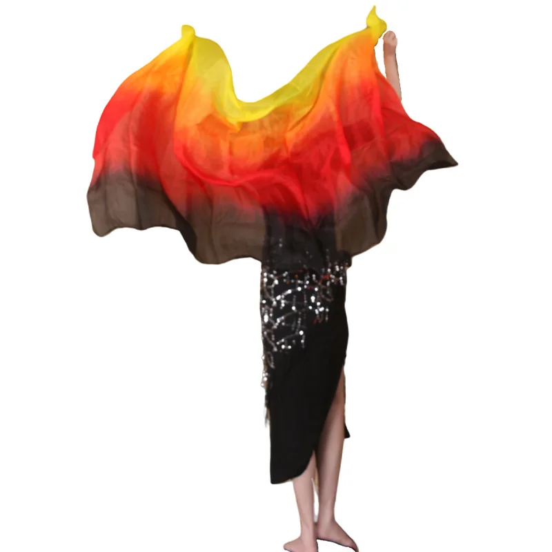 Véu de Seda Fogo para Dança do Ventre - Image 5