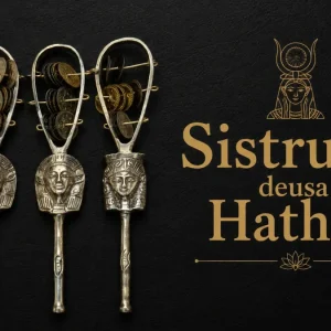Sistrum Deusa Hathor, instrumento ancestral Egito Antigo.
