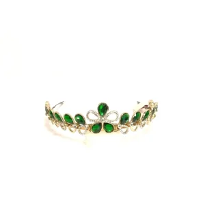 Tiara 25 verde e dourada