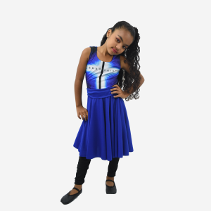 Vestido Resplandecer Azul Infantil regata