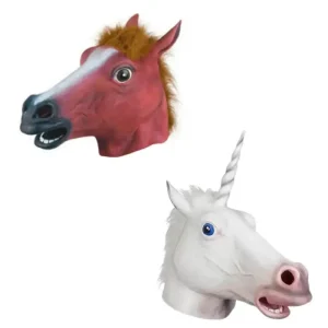 Máscara Cavalo ou Unicórnio em Latex de Halloween