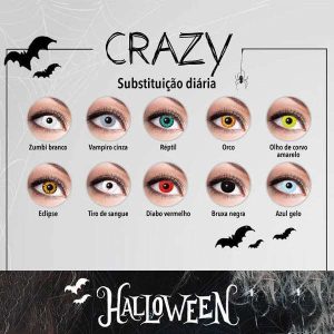 Lentes Coloridas Diárias Halloween Carnaval (2 lentes)