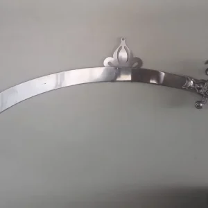 Espada Árabe Masculina para Dança Metal Prateado com Cabo de Madeira